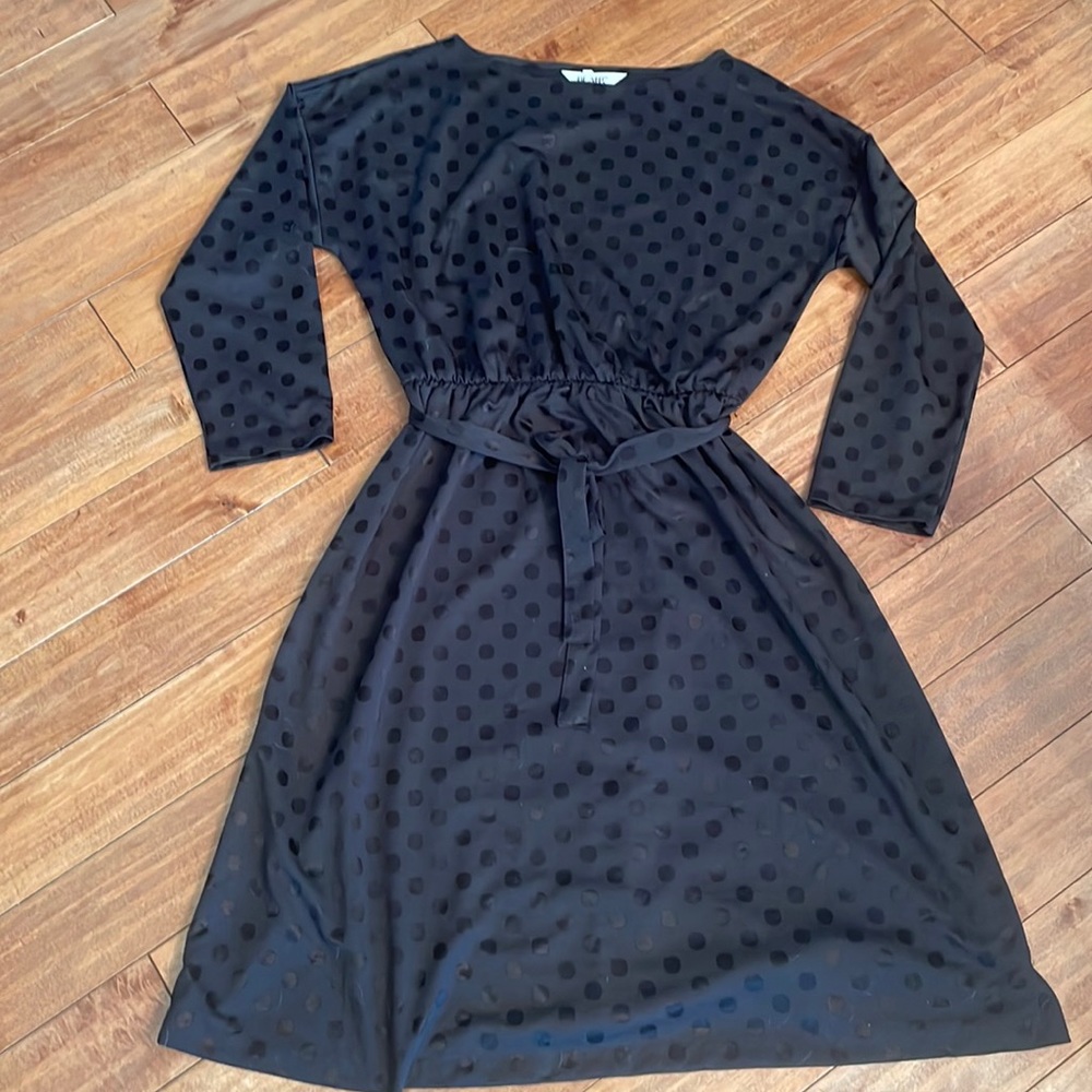 Vintage polka dot black dress
